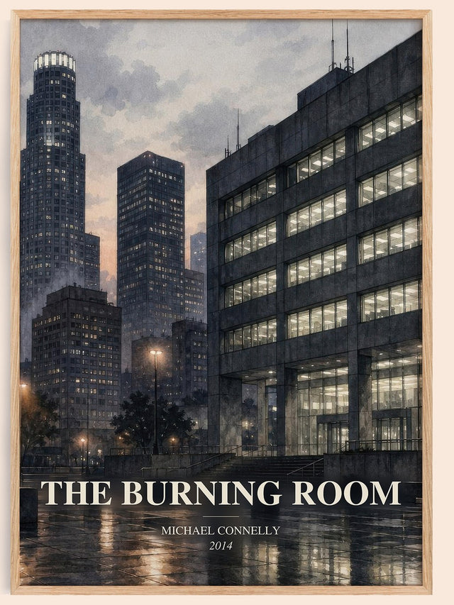 The Burning Room Book Watercolour Illustration by Michael Connelly