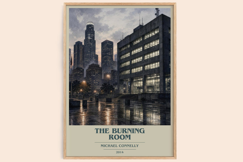 The Burning Room book cover book poster by Michael Connelly – framed literary art print