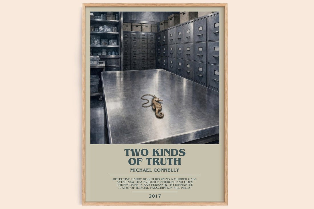 Two Kinds of Truth bookish book poster by Michael Connelly – framed literary art print