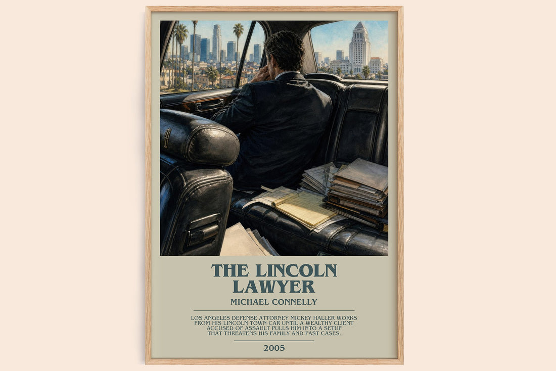 The Lincoln Lawyer bookish book poster by Michael Connelly – framed literary art print