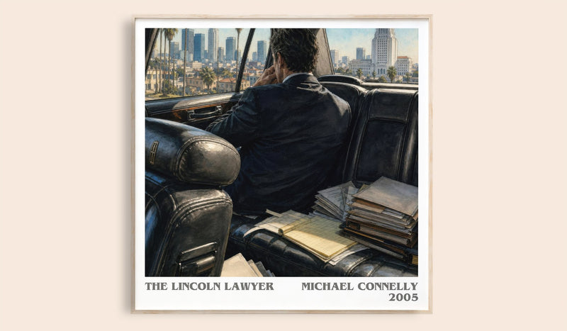 The Lincoln Lawyer literary book poster by Michael Connelly – framed literary art print
