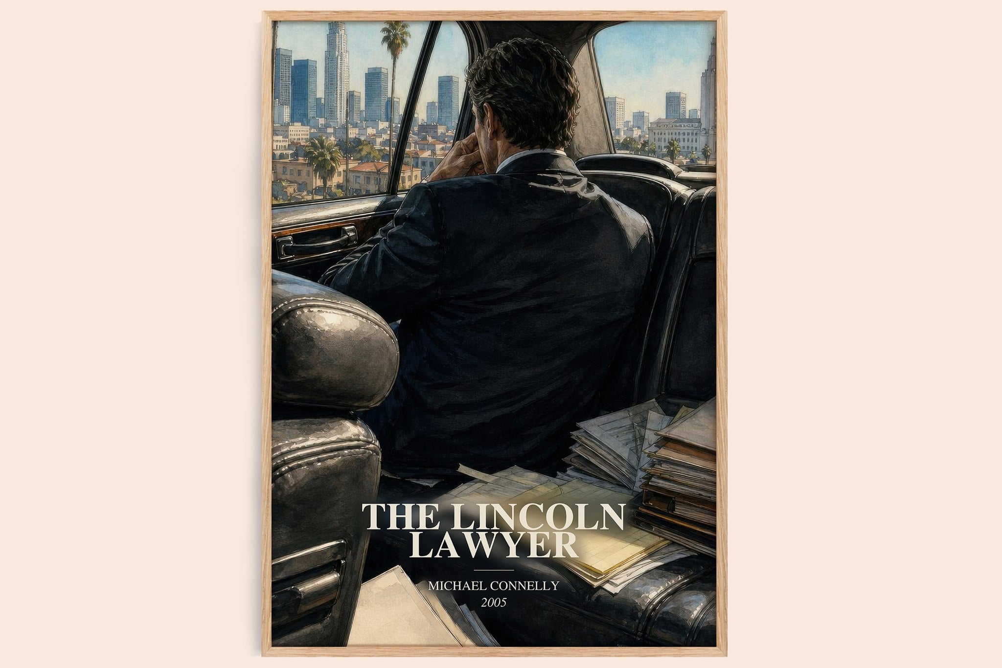 The Lincoln Lawyer Book Watercolour Illustration by Michael Connelly