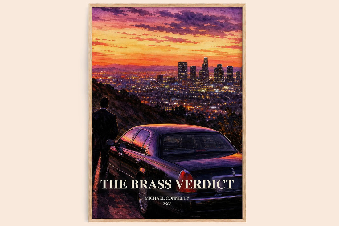 The Brass Verdict watercolour book poster by Michael Connelly – framed literary art print
