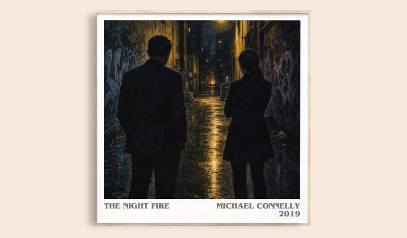 The Night Fire literary book poster by Michael Connelly – framed literary art print