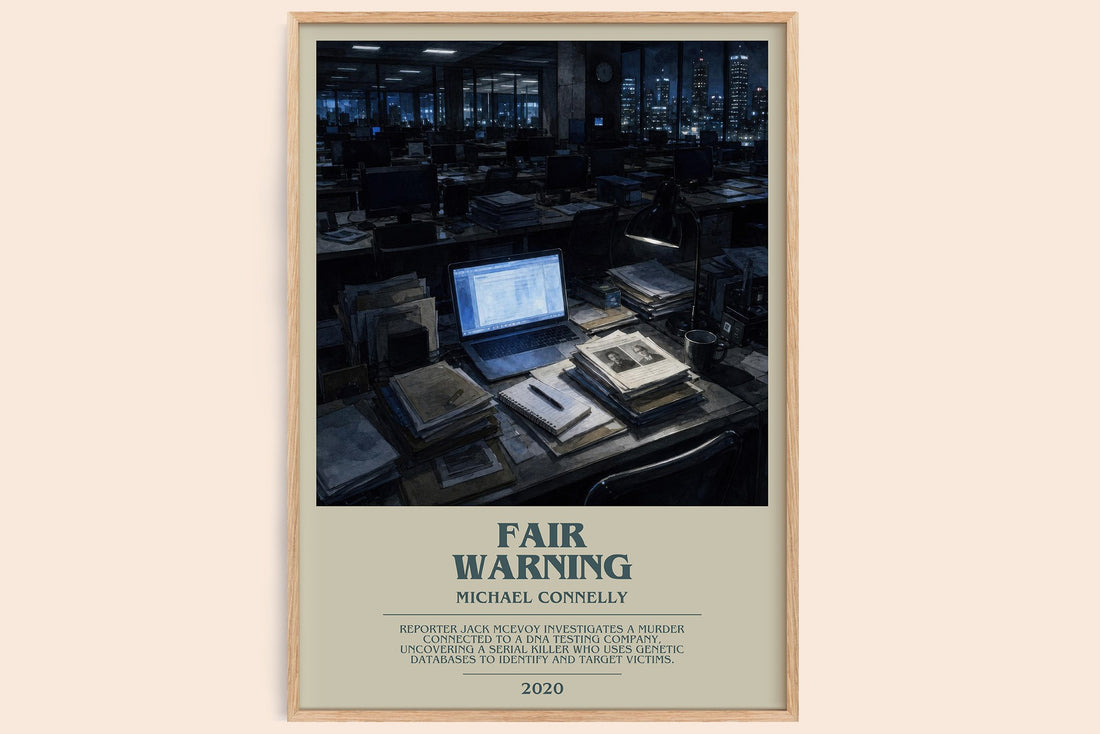 Fair Warning bookish book poster by Michael Connelly – framed literary art print