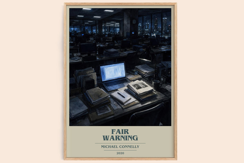 Fair Warning book cover book poster by Michael Connelly – framed literary art print