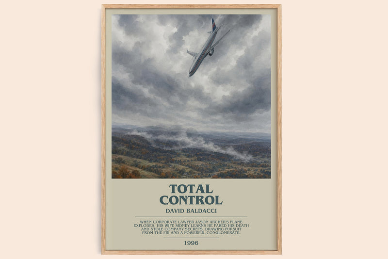 Total Control bookish book poster by David Baldacci – framed literary art print