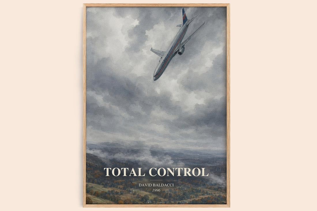 Total Control watercolour book poster by David Baldacci – framed literary art print