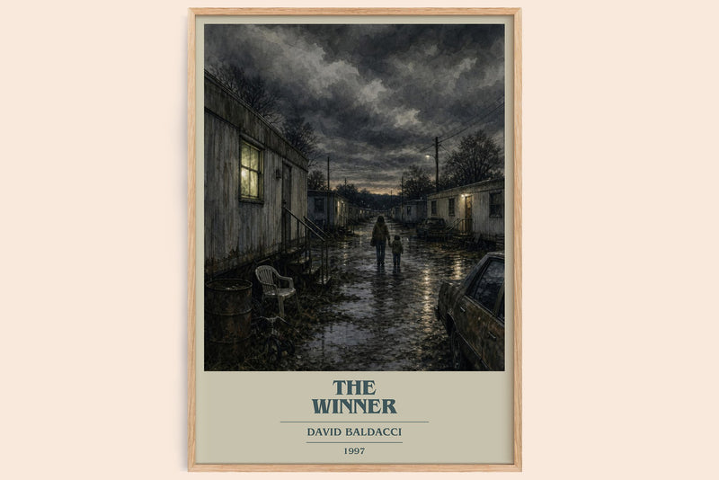 The Winner book cover book poster by David Baldacci – framed literary art print