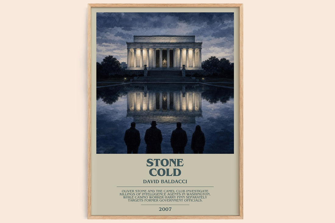 Stone Cold bookish book poster by David Baldacci – framed literary art print