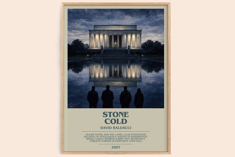 Stone Cold bookish book poster by David Baldacci – framed literary art print