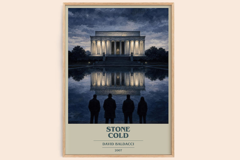 Stone Cold book cover book poster by David Baldacci – framed literary art print