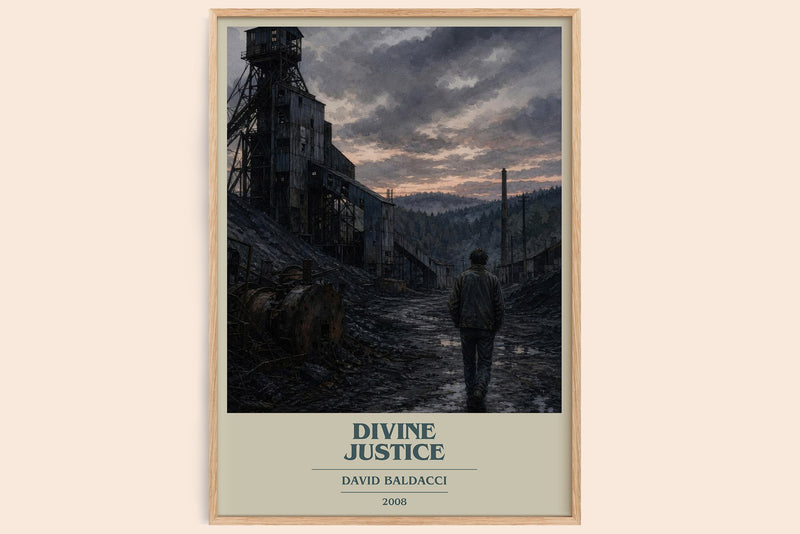 Divine Justice book cover book poster by David Baldacci – framed literary art print