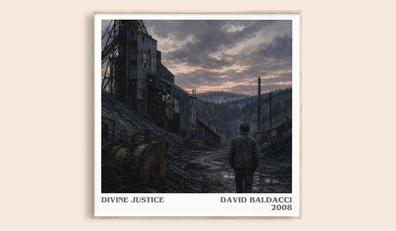 Divine Justice literary book poster by David Baldacci – framed literary art print