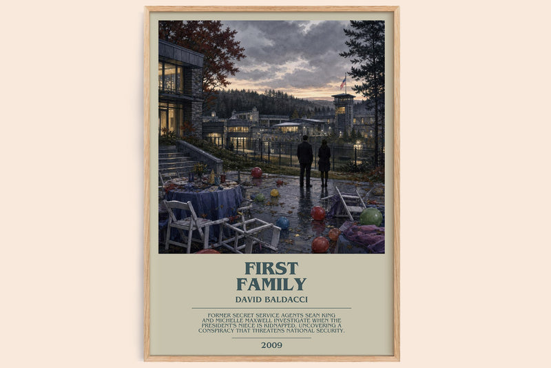 First Family bookish book poster by David Baldacci – framed literary art print