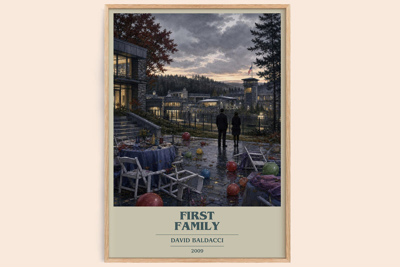 First Family book cover book poster by David Baldacci – framed literary art print