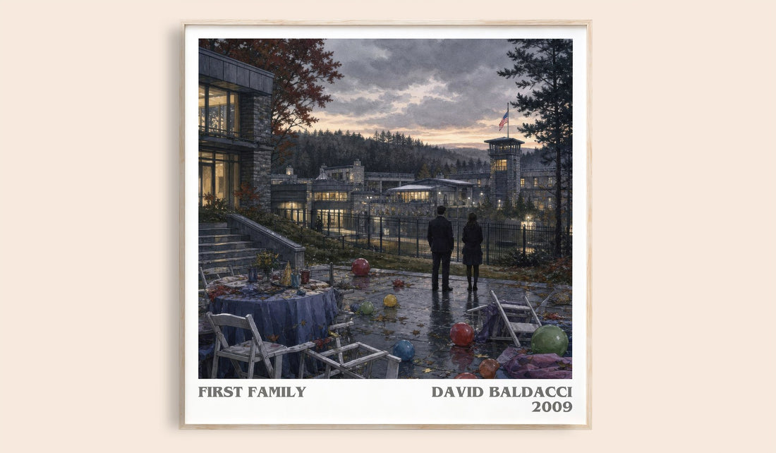 First Family literary book poster by David Baldacci – framed literary art print