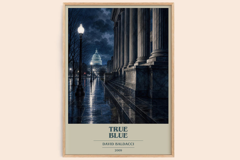 True Blue book cover book poster by David Baldacci – framed literary art print