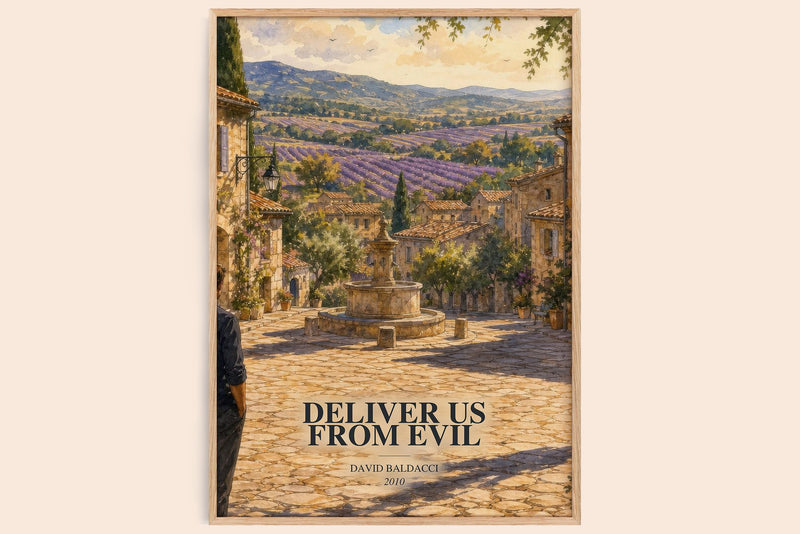 Deliver Us from Evil watercolour book poster by David Baldacci – framed literary art print