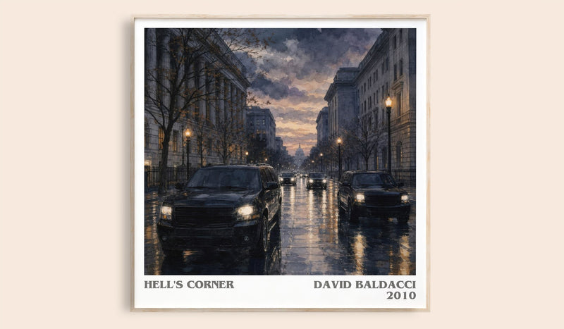 Hell's Corner literary book poster by David Baldacci – framed literary art print