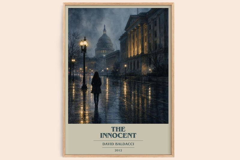The Innocent book cover book poster by David Baldacci – framed literary art print