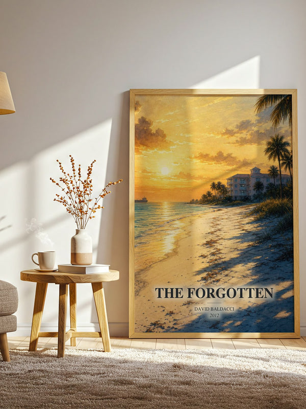 The Forgotten watercolour print in frame leaning in hallway – mystery wall art