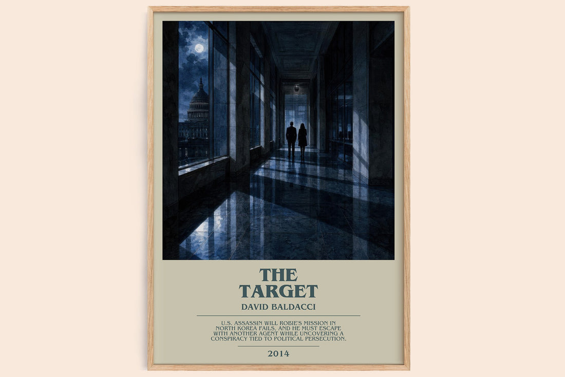 The Target bookish book poster by David Baldacci – framed literary art print