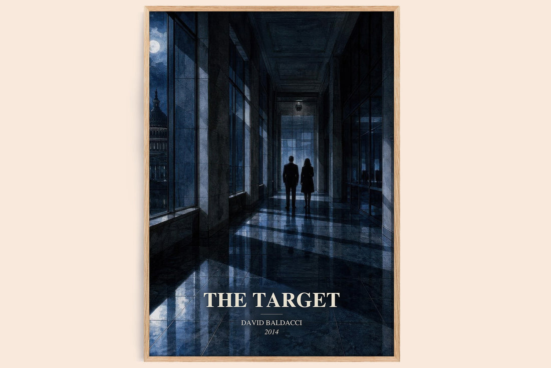 The Target watercolour book poster by David Baldacci – framed literary art print