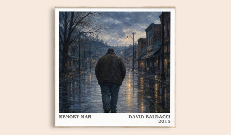 Memory Man literary book poster by David Baldacci – framed literary art print
