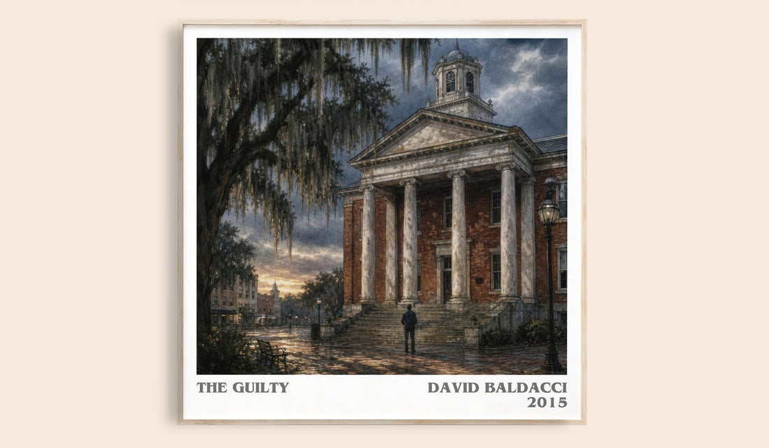 The Guilty literary book poster by David Baldacci – framed literary art print