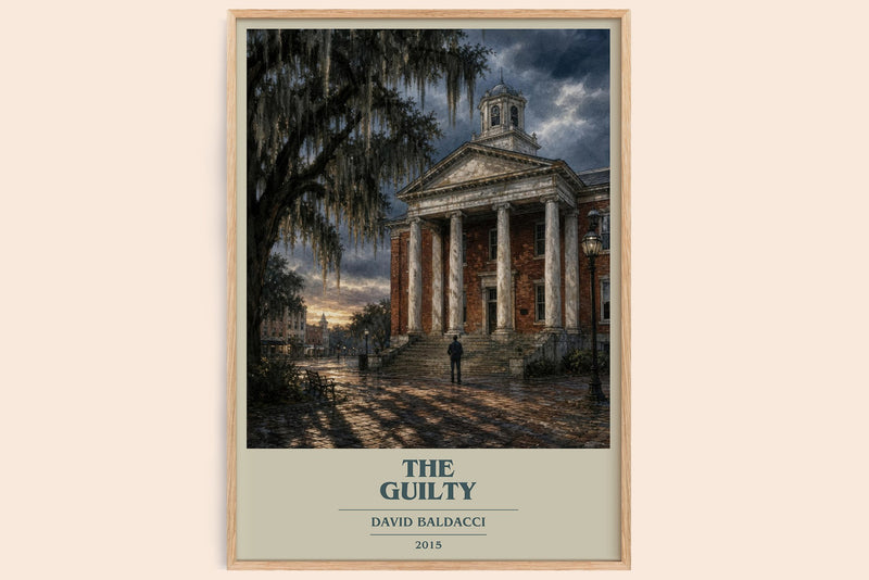 The Guilty book cover book poster by David Baldacci – framed literary art print