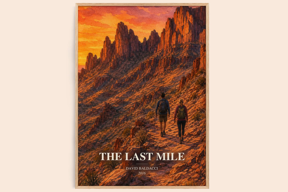 The Last Mile watercolour book poster by David Baldacci – framed literary art print