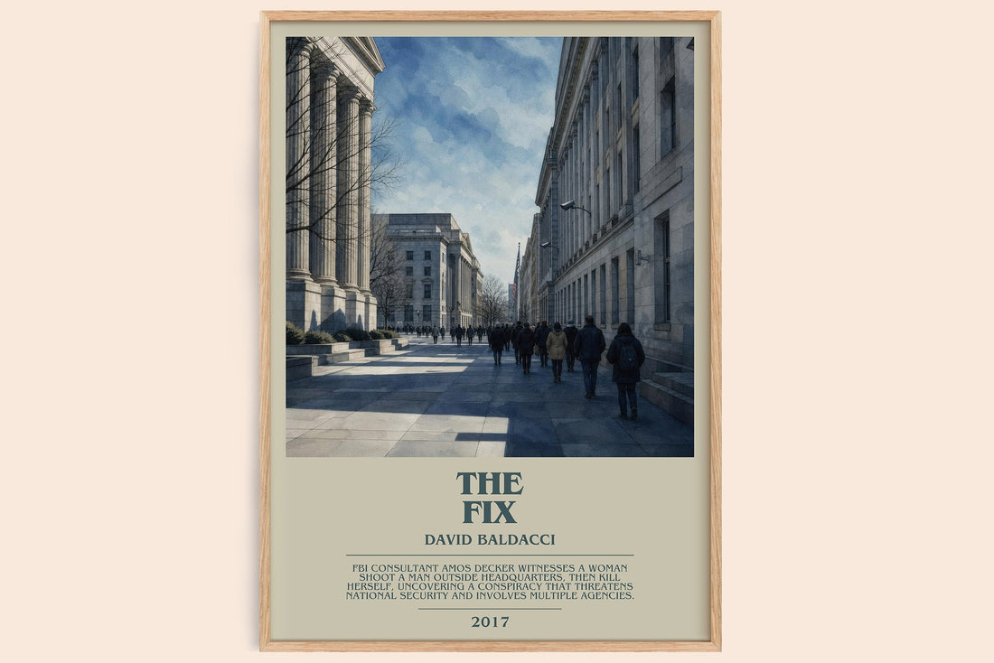 The Fix bookish book poster by David Baldacci – framed literary art print