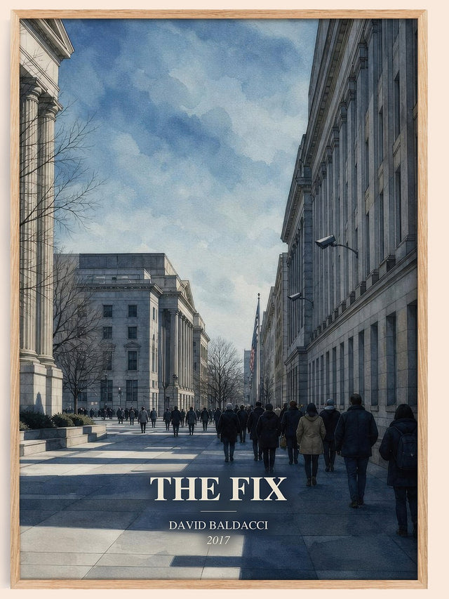 The Fix Book Watercolour Illustration by David Baldacci