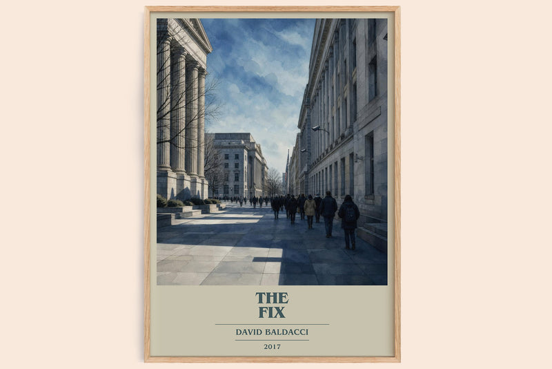 The Fix book cover book poster by David Baldacci – framed literary art print