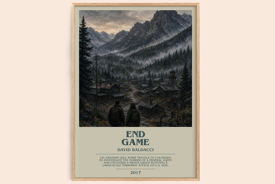 End Game bookish book poster by David Baldacci – framed literary art print
