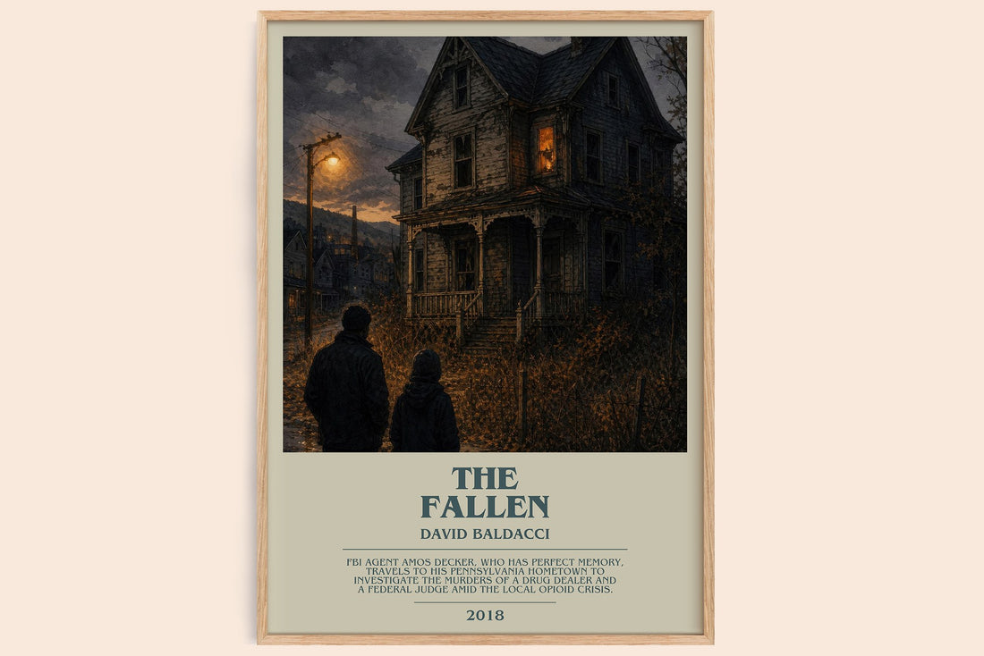 The Fallen bookish book poster by David Baldacci – framed literary art print