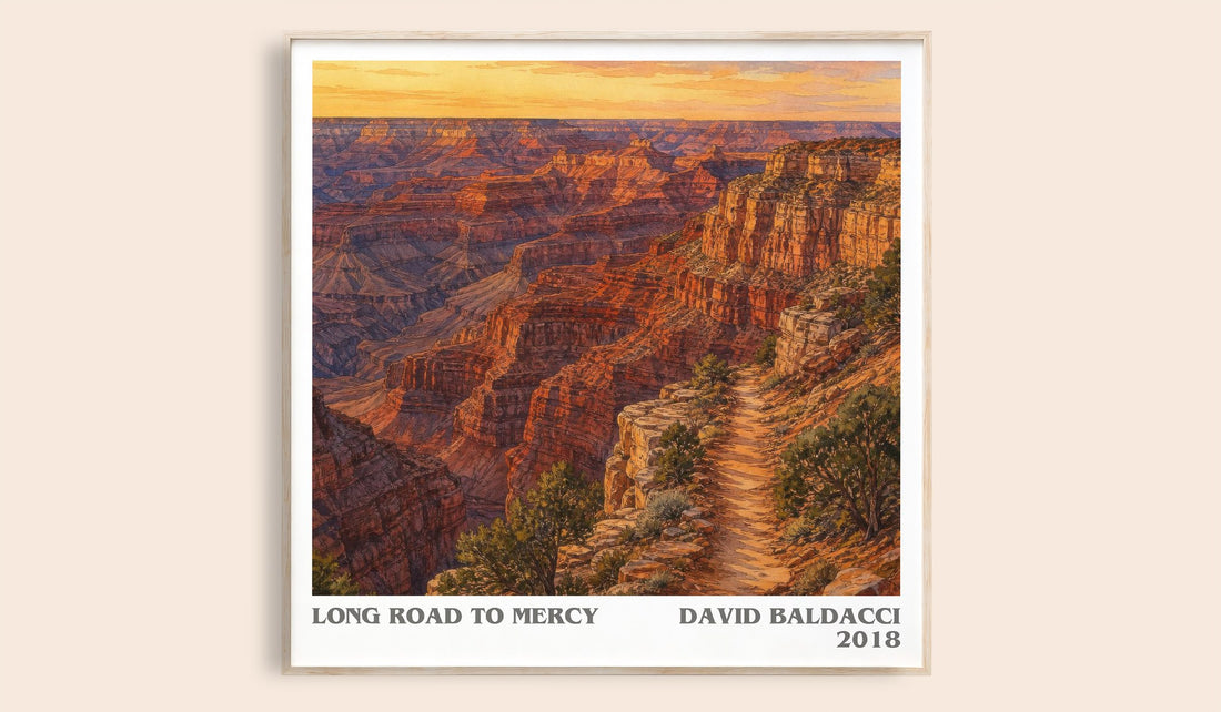 Long Road to Mercy literary book poster by David Baldacci – framed literary art print