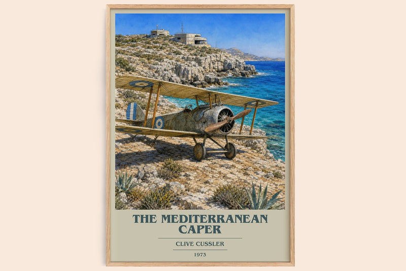 The Mediterranean Caper Book Cover Poster by Clive Cussler (Modern Minimalist style)