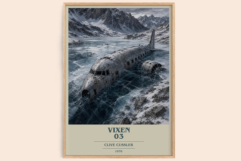 Vixen 03 book cover book poster by Clive Cussler – framed literary art print