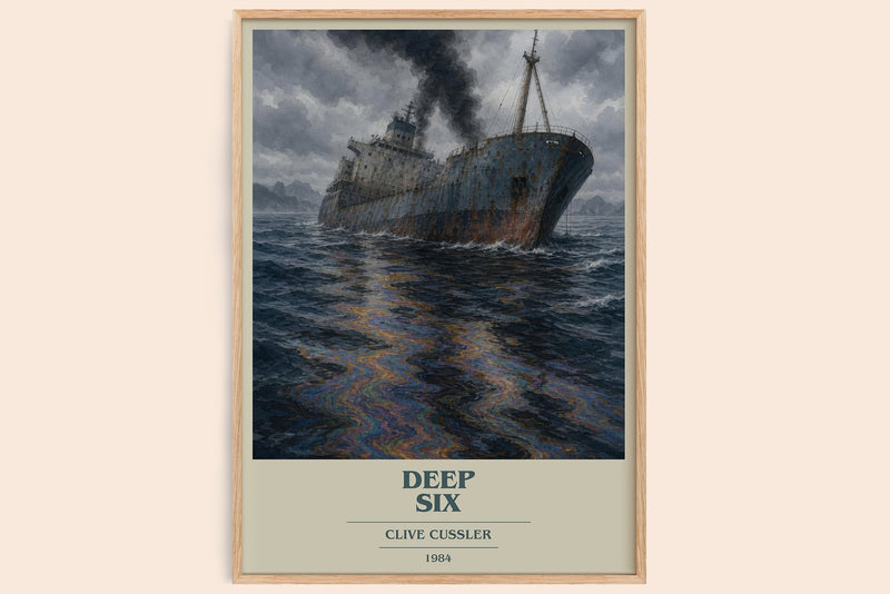 Deep Six book cover book poster by Clive Cussler – framed literary art print