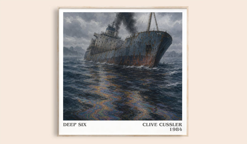 Deep Six literary book poster by Clive Cussler – framed literary art print