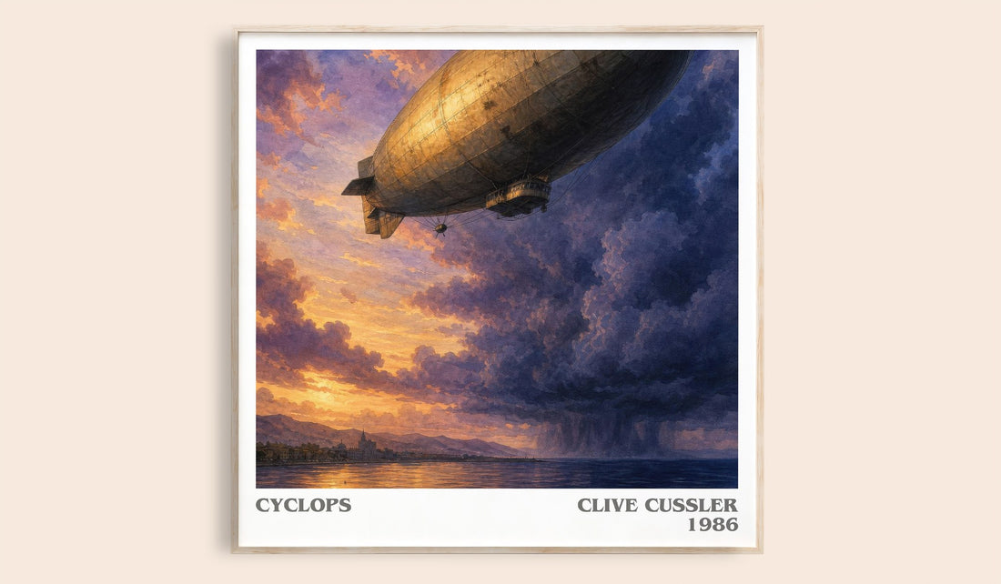 Cyclops literary book poster by Clive Cussler – framed literary art print