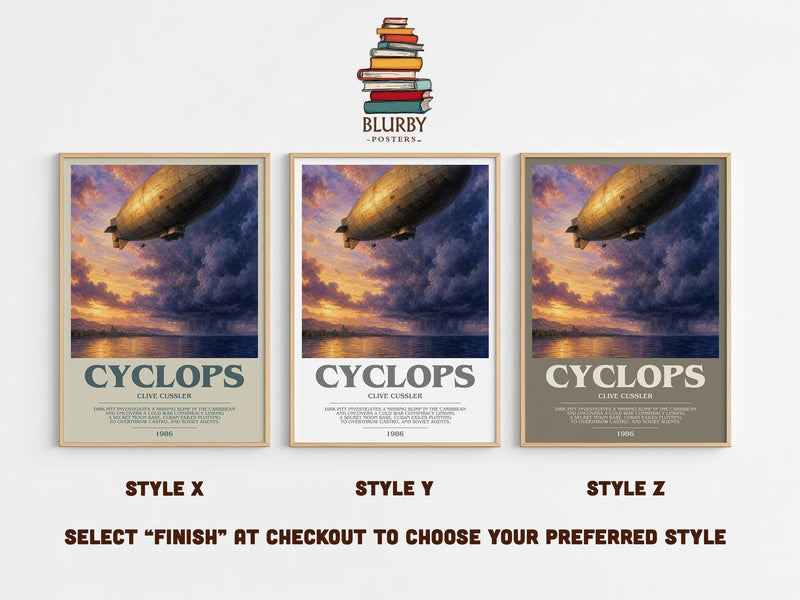 Cyclops bookish print in frame leaning in hallway – adventure wall art