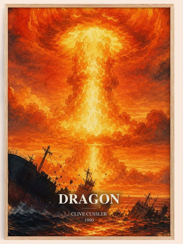 Dragon Book Watercolour Illustration by Clive Cussler