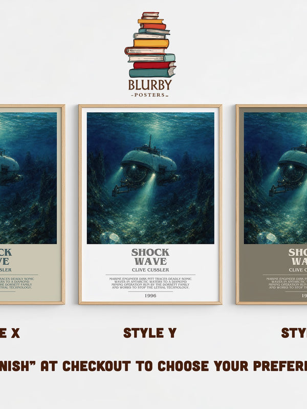 Shock Wave bookish print in frame leaning in hallway – adventure wall art