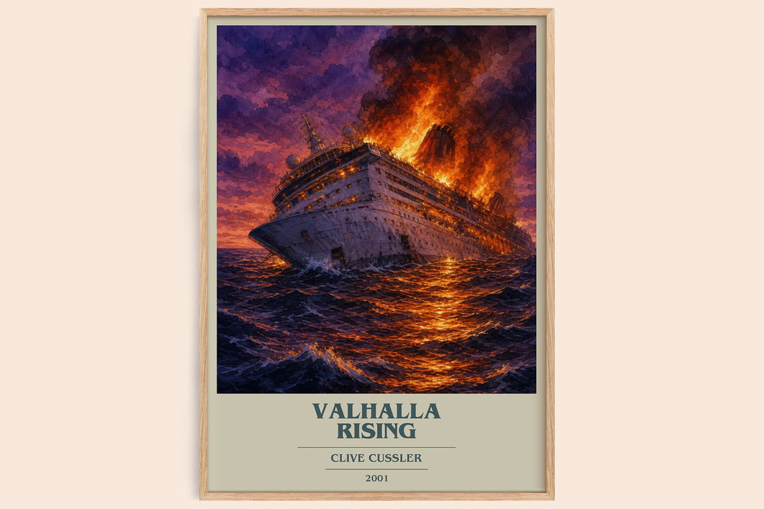 Valhalla Rising book cover book poster by Clive Cussler – framed literary art print