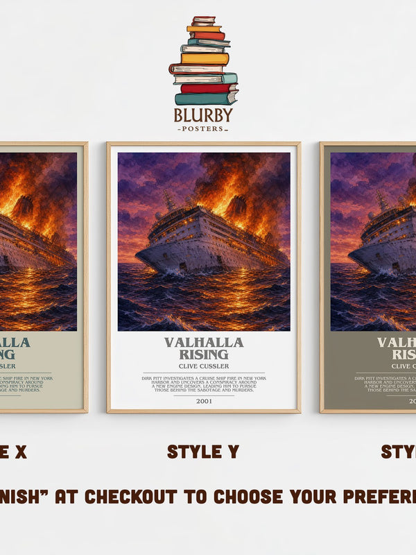 Valhalla Rising bookish print in frame leaning in hallway – adventure wall art