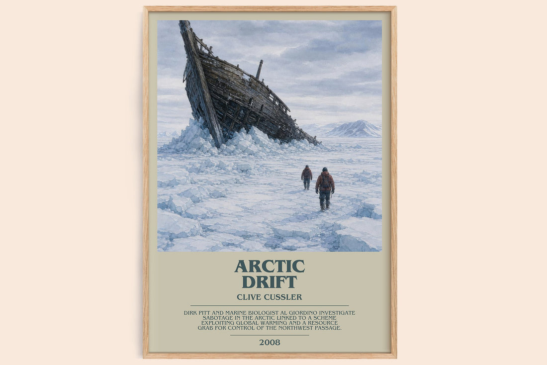 Arctic Drift bookish book poster by Clive Cussler – framed literary art print