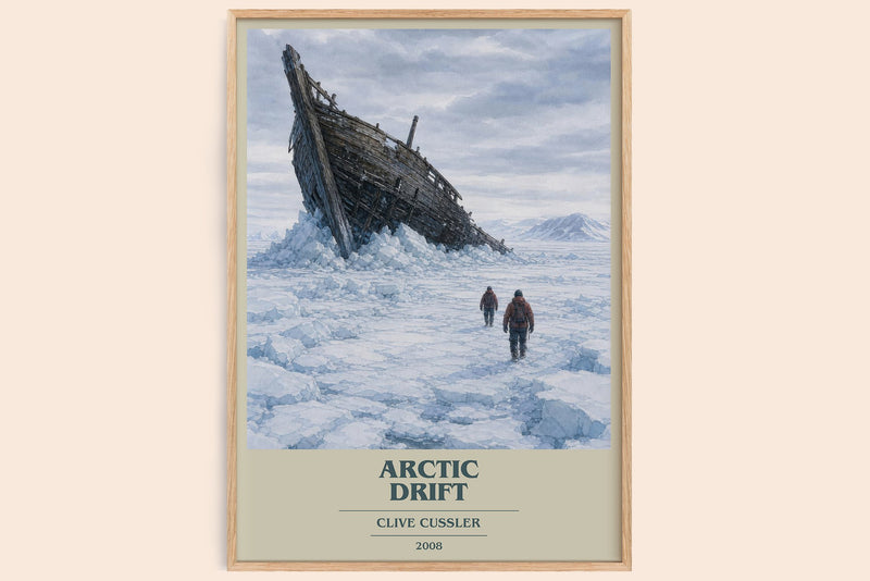 Arctic Drift book cover book poster by Clive Cussler – framed literary art print